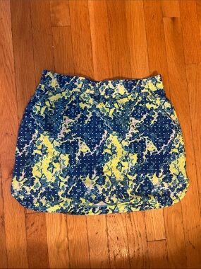 Slazenger Blue and neon yellow golf skort